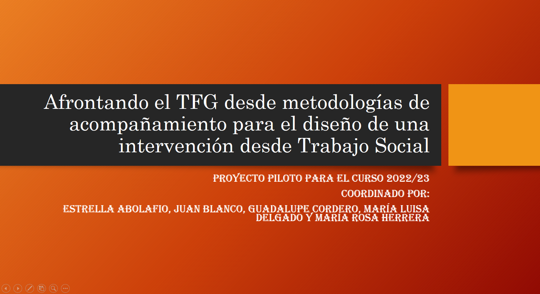 Afrontando el TFG desde metodologías de acompañamiento – APÚNTATE!