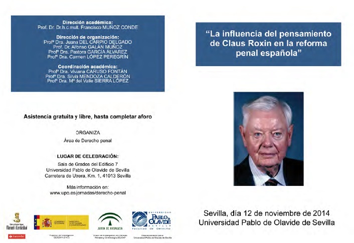 2014-programa La influencia del pensamiento de Claus Roxin