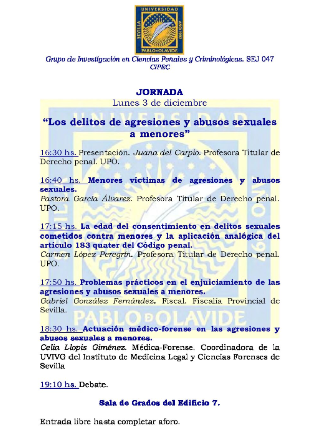 Los delitos de agresiones y abusos sexuales a menores
