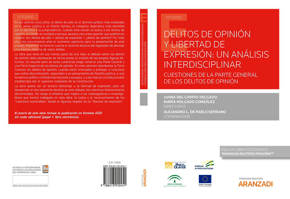 Portada. Delitos de opinión y libertad de expresión. Un análisis interdisciplinar