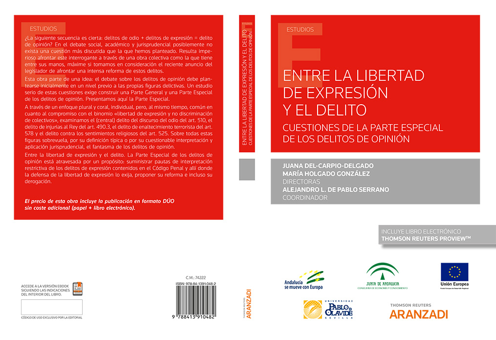 Portada. Entre la libertad de expresión y el delito. Cuestiones de la parte especial de los delitos de opinión
