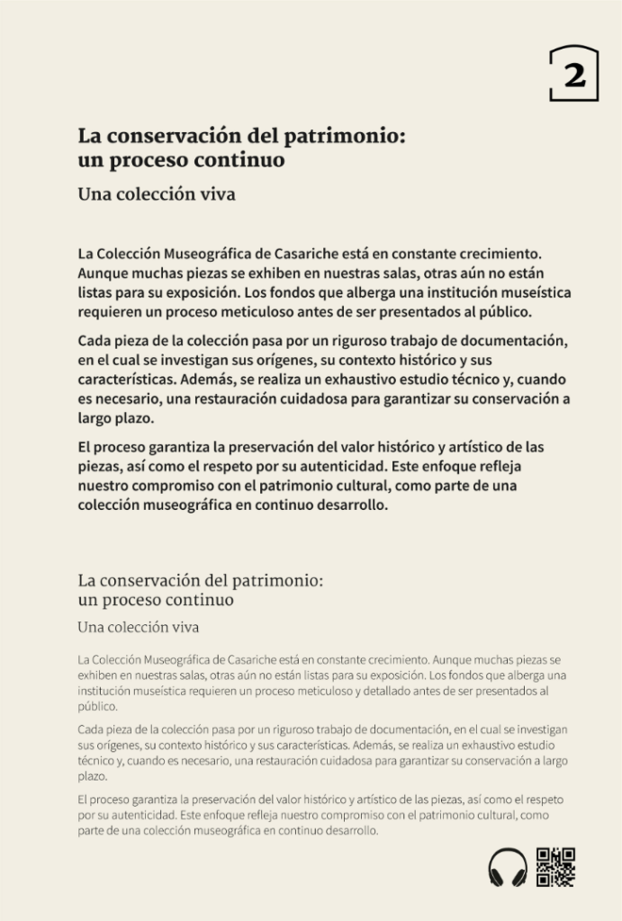 Cartela de introducción de núcleo temático de la sala 1
