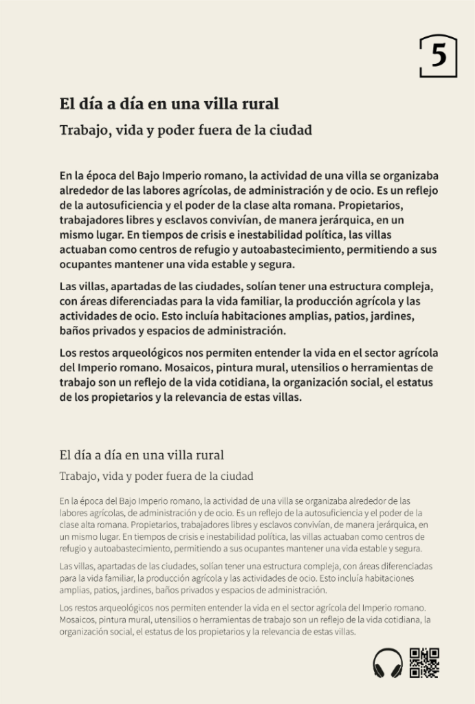 Cartela de introducción de núcleo temático de la sala 5.