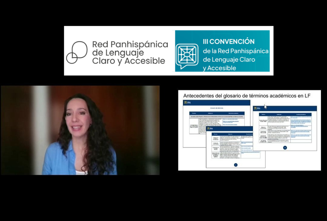 Ana Medina imparte una conferencia en la III Convención de la Red Panhispánica de lenguaje claro y accesible celebrada en La Plata, Argentina, el 30 de septiembre de 2026