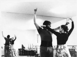 Curro Vélez en un ensayo con Pepa Montes