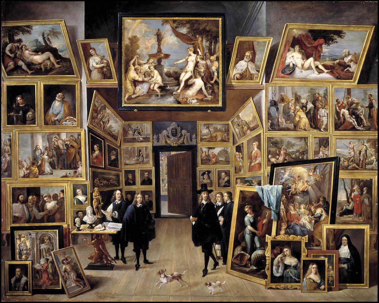 El archiduque Leopoldo Guillermo, en su galería de pinturas de Bruselas (ca. 1950), David Teniers el Joven, Museo del Prado (Madrid).
