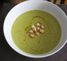 Crema de calabacín y parmesano