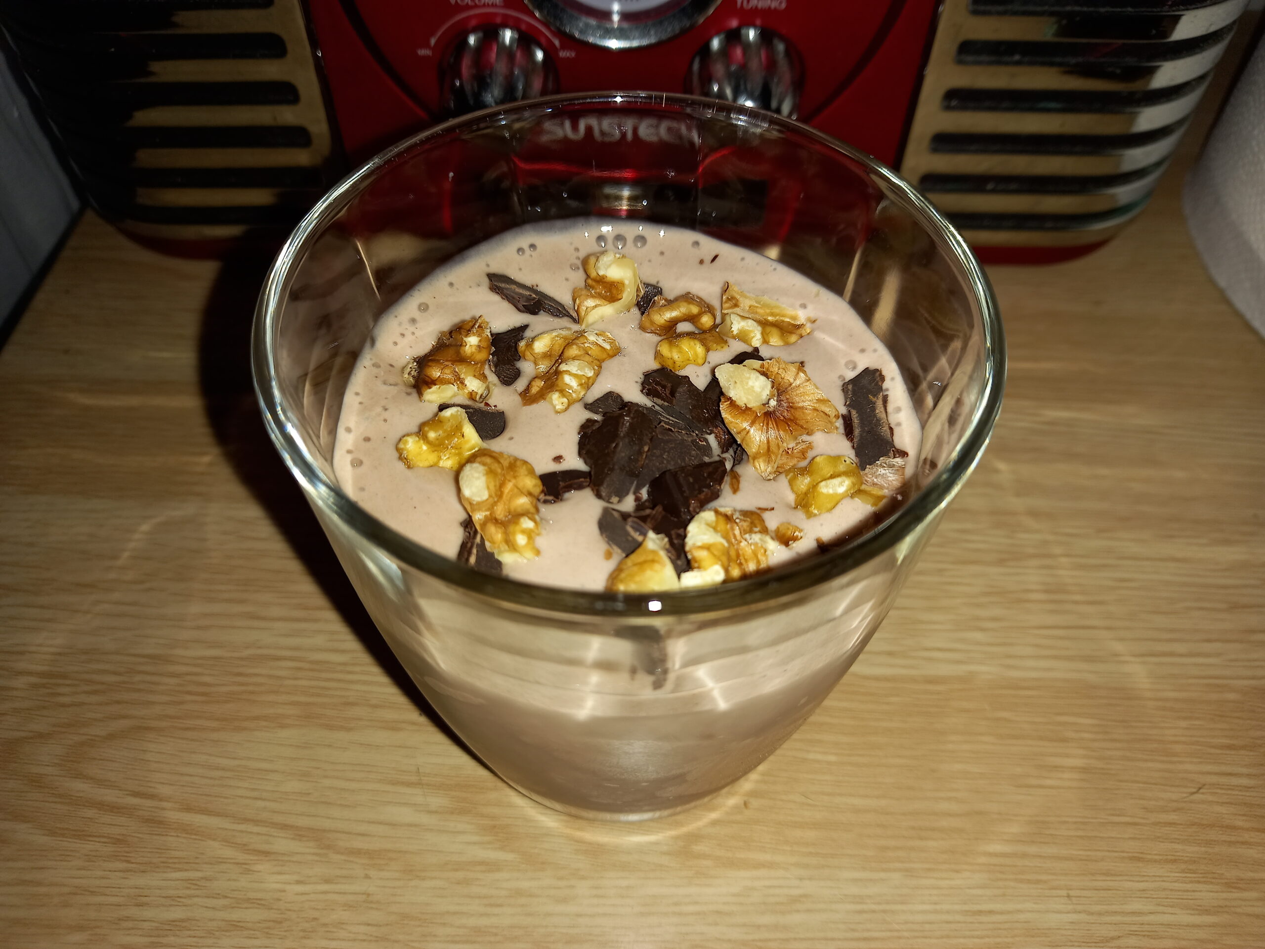 Helado de chocolate fitness.
