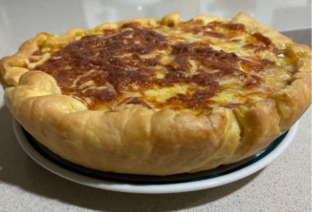 QUICHE DE VERDURAS, POLLO Y QUESO