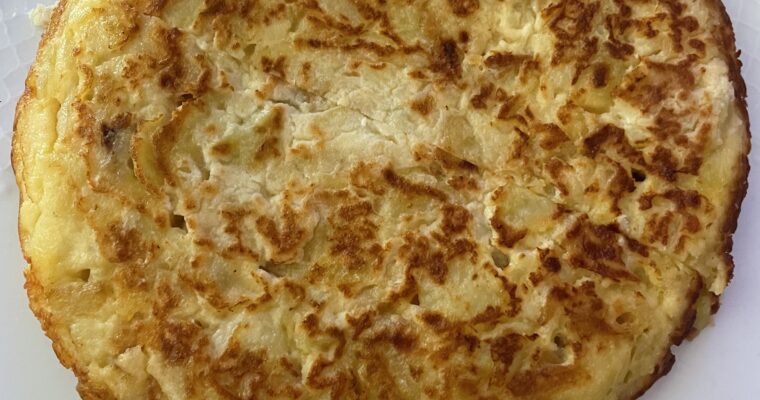 TORTILLA DE PATATAS SIN HUEVO (VEGANA)