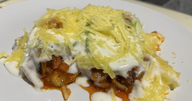 Musaka de calabacín.