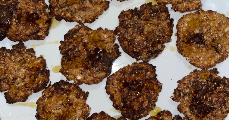 Galletas de plátano, avena y miel