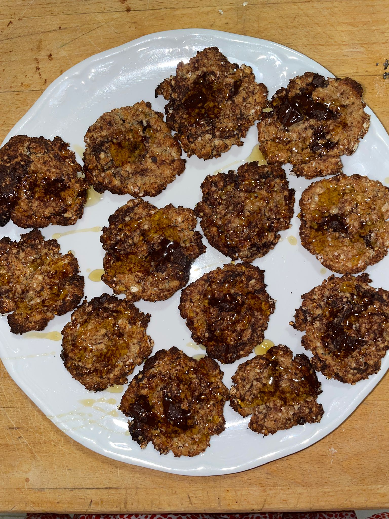 Galletas de plátano, avena y miel