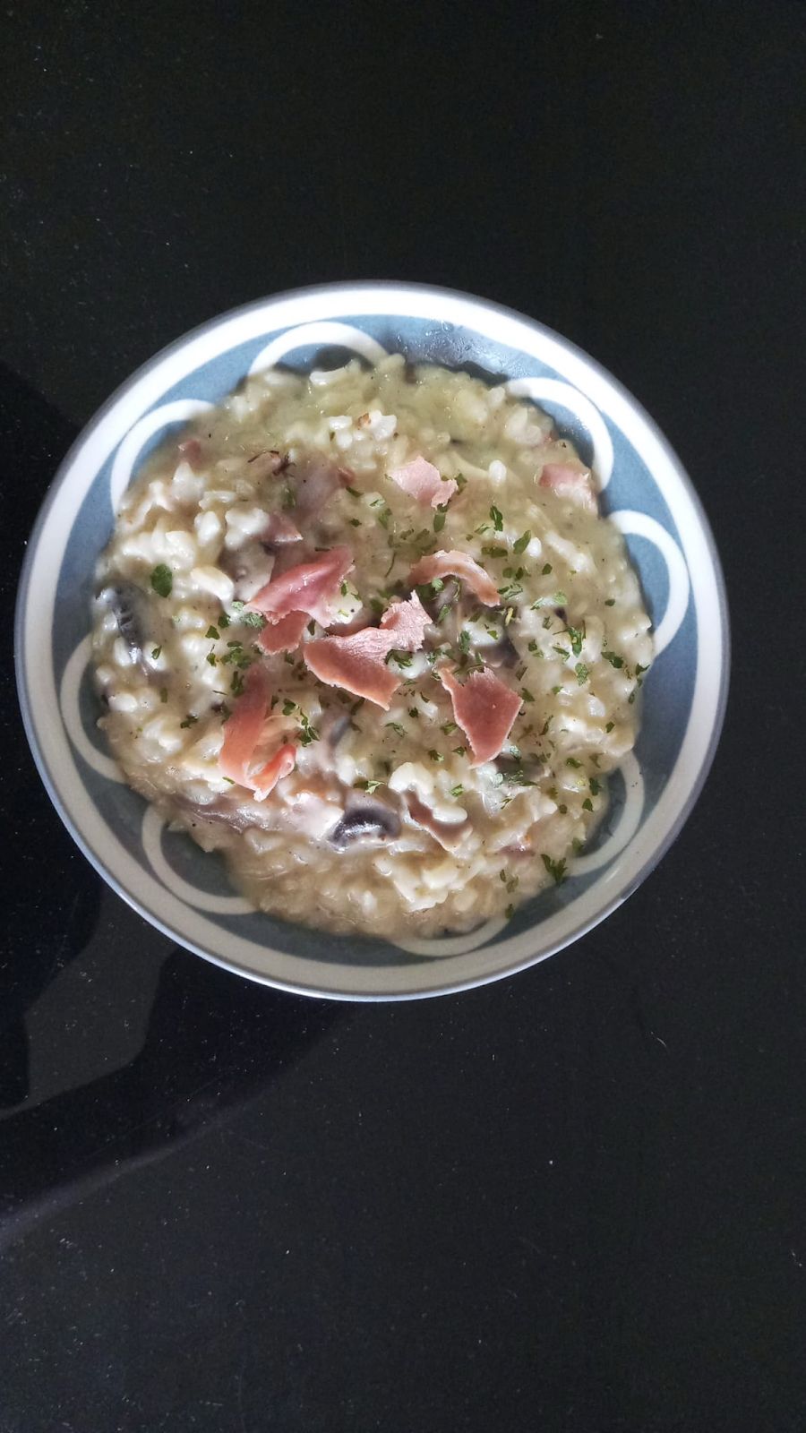 Rissoto con crujiente de bacon