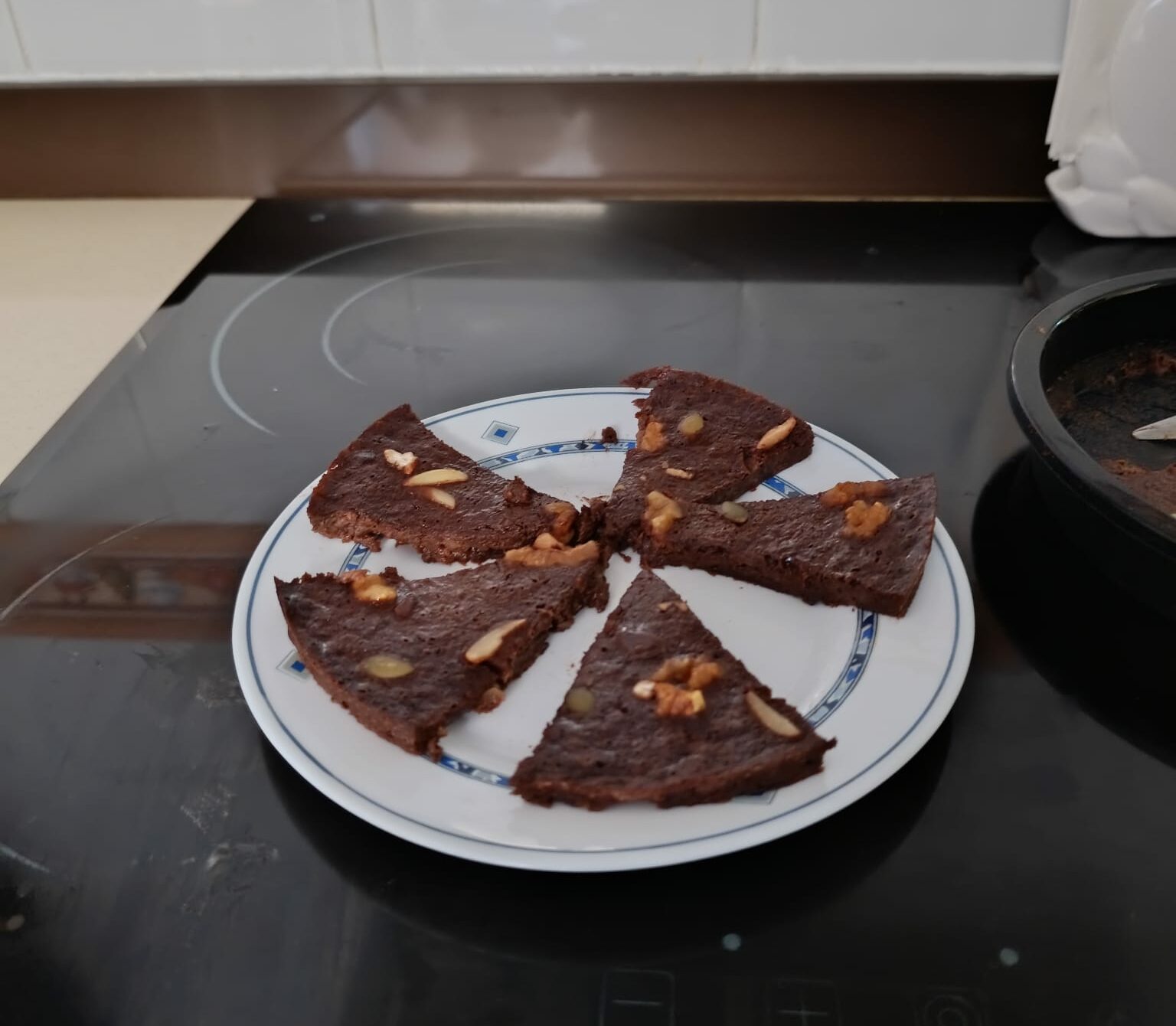 Brownie equilibrado de plátano y chocolate en Air Fryer