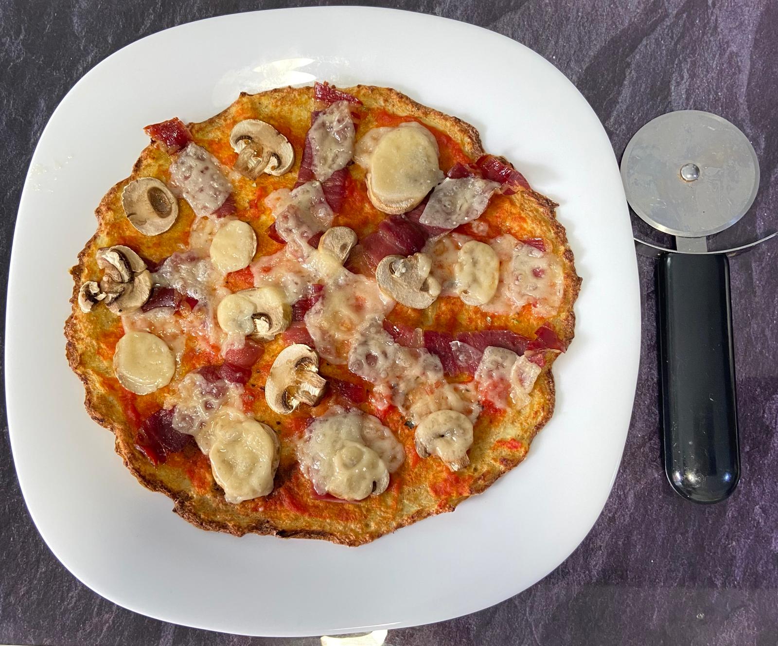 Pizza con base de coliflor