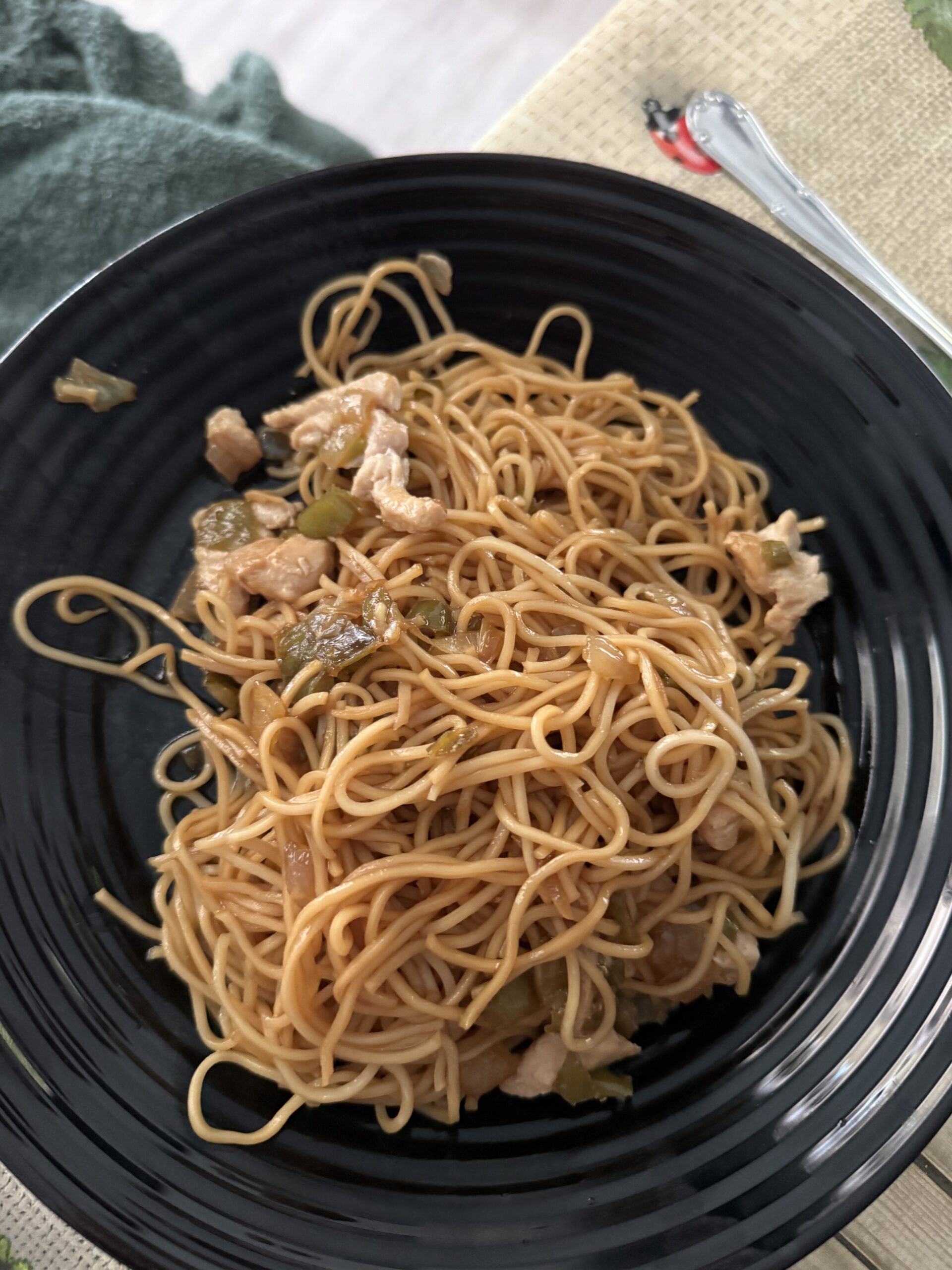 NOODLES DE POLLO CON VERDURAS Y SOJA