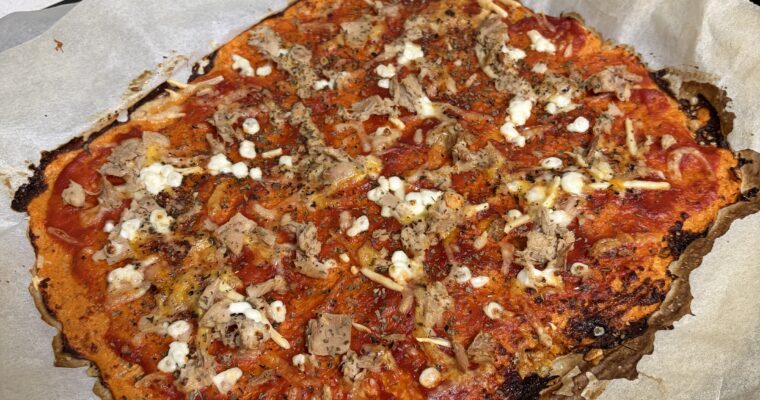 Pizza con base de zanahoria