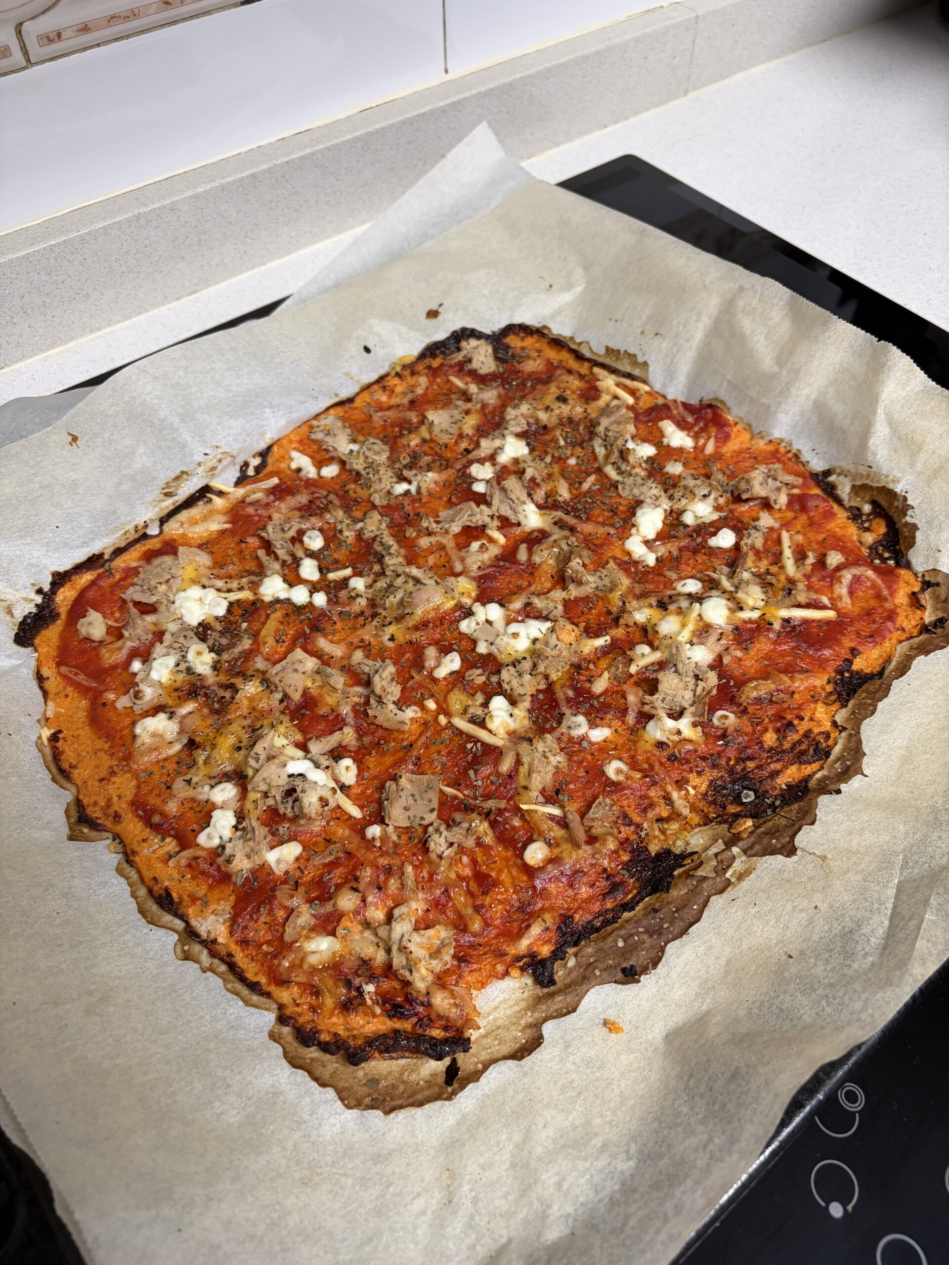 Pizza con base de zanahoria