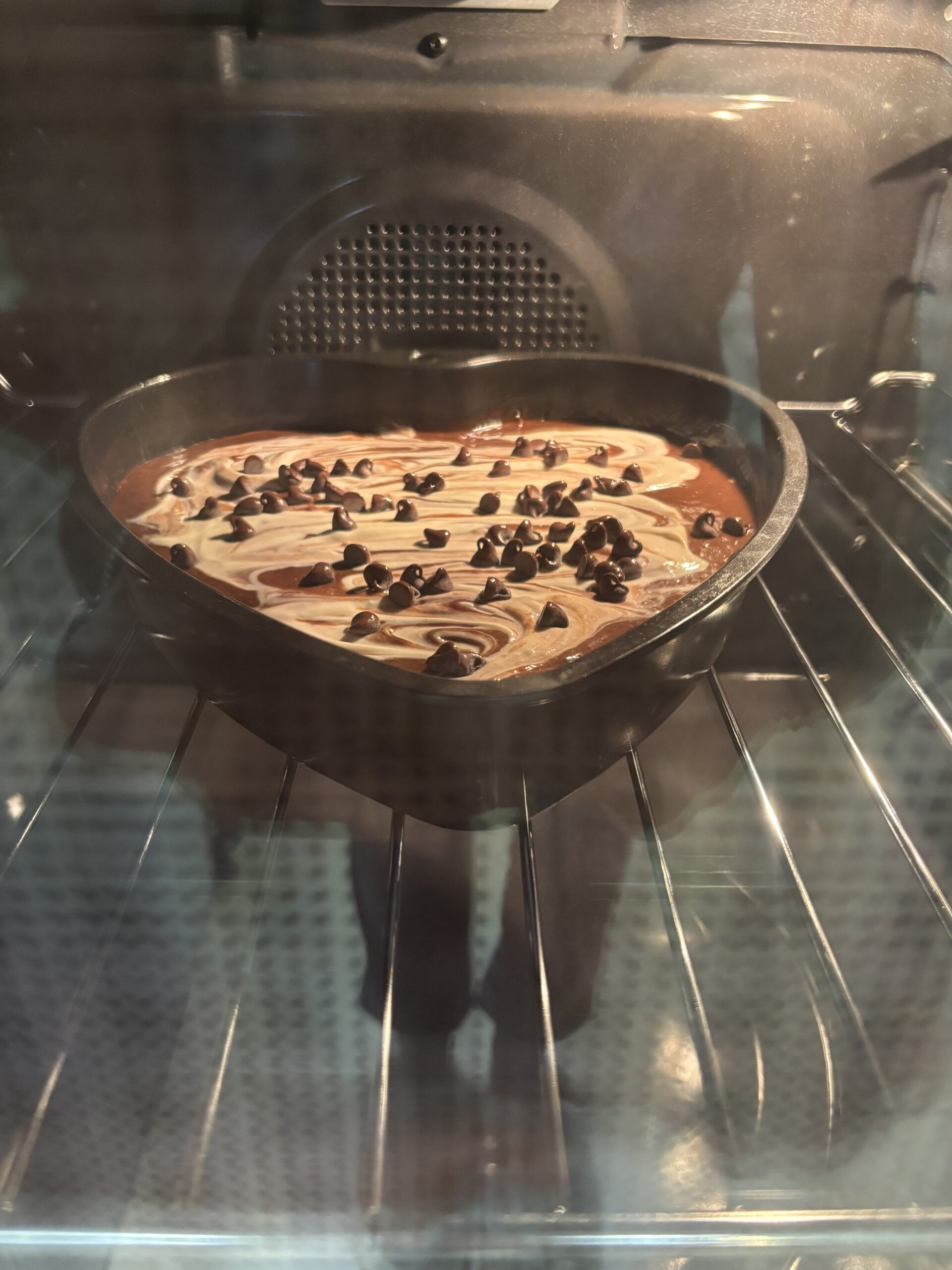 Brownie-cheesecake a base de plátano
