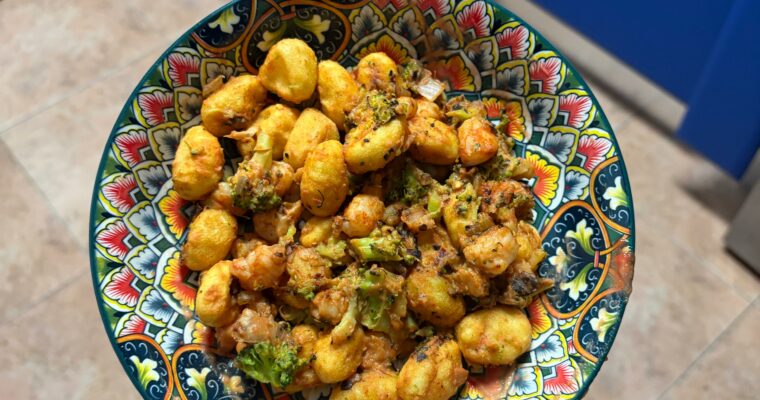 Ñoquis con langostinos