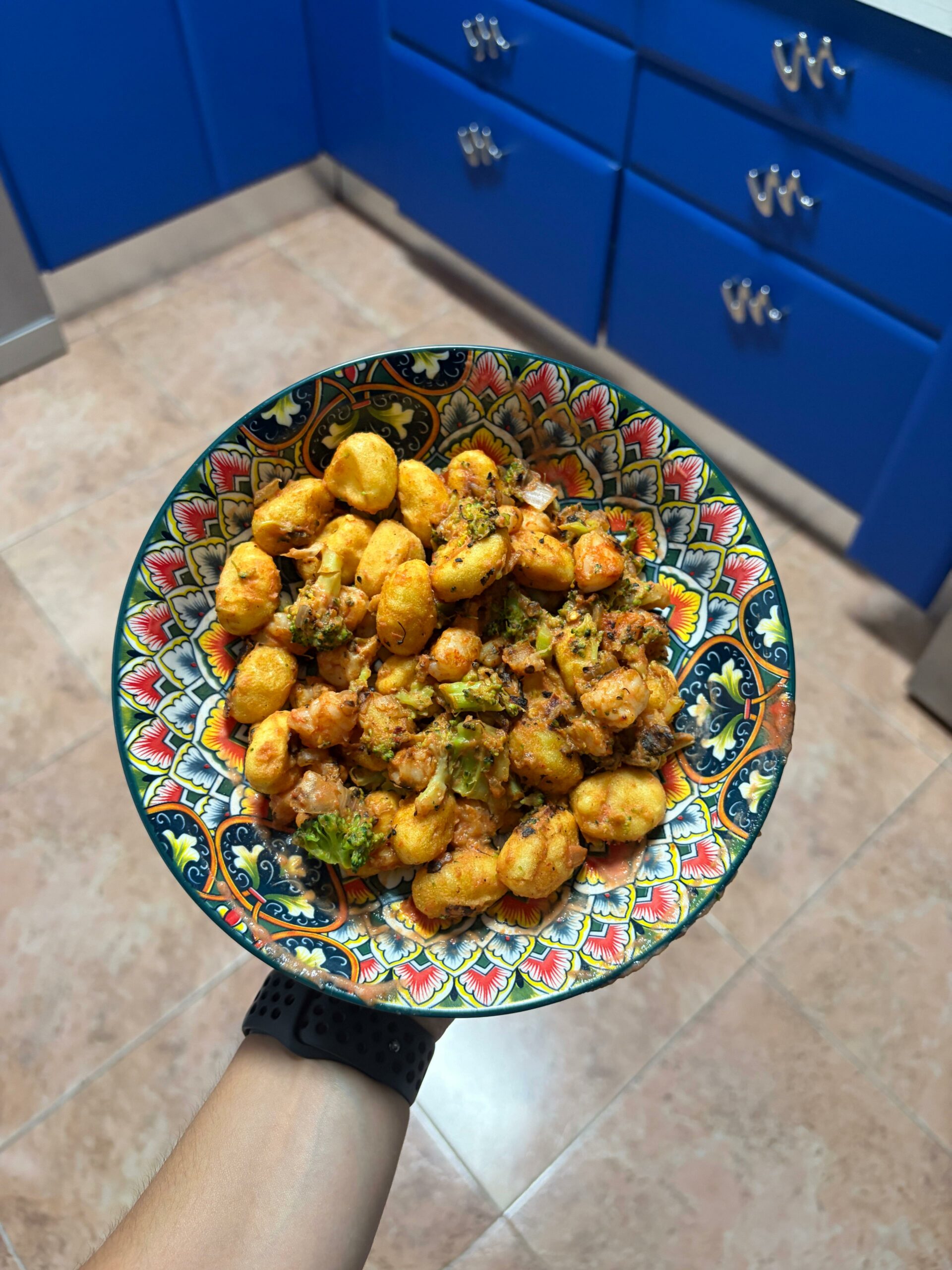 Ñoquis con langostinos