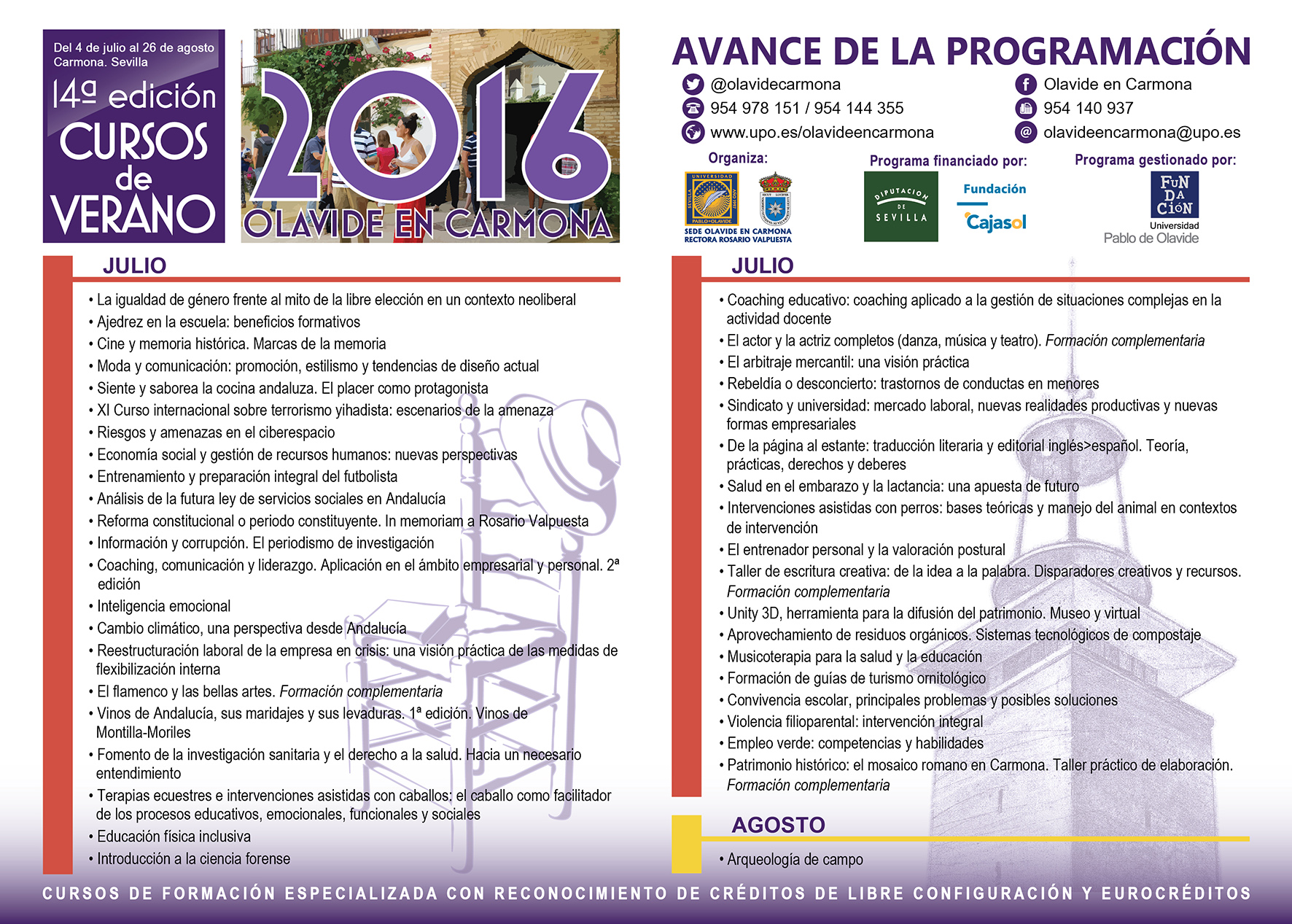 avance de la programación 2016